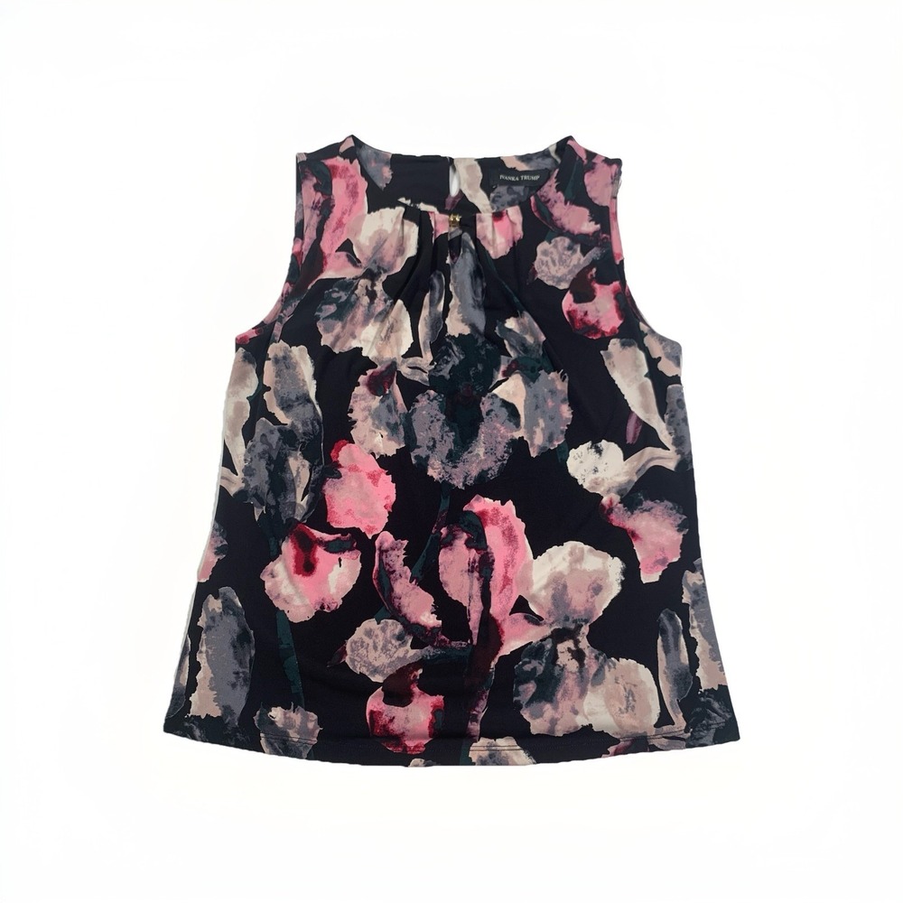 Ivanka‎ Trump Sleeveless Blouse Women's Medium Floral Colorful Classy Top